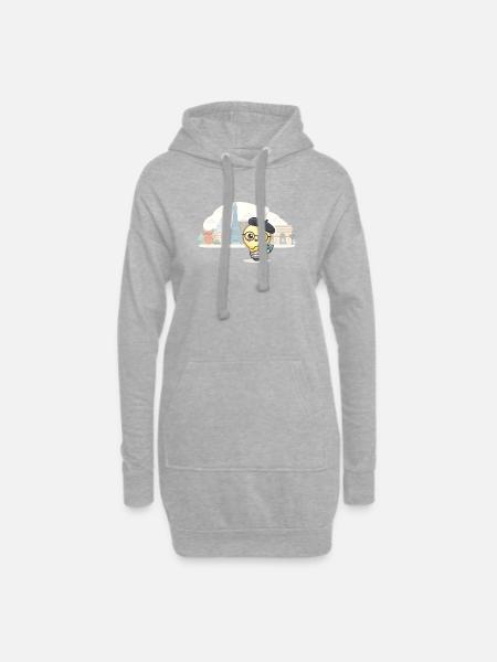 Parisian Lightbulb Scholar - Hoodie Dress - heather grey
