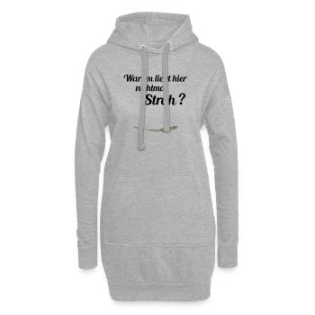 Pas de paille - Sweat-shirt à capuche long Femme - gris chiné - Devant