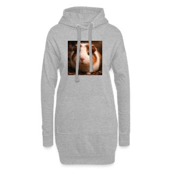 Gros plan de cochon d’Inde dans des tons terreux - Sweat-shirt à capuche long Femme - gris chiné - Devant