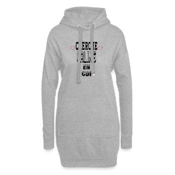 Cherche Câlins en CDI - Sweat-shirt à capuche long Femme - gris chiné - Devant