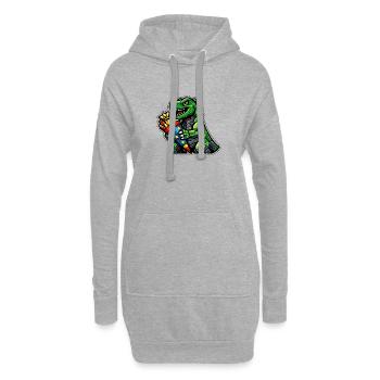 Inscription scolaire Dinosaur Dino Schoolchild 2026 - Sweat-shirt à capuche long Femme - gris chiné - Devant