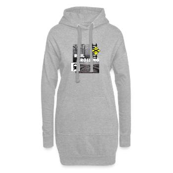 PASSAGE À NIVEAU - Sweat-shirt à capuche long Femme - gris chiné - Devant