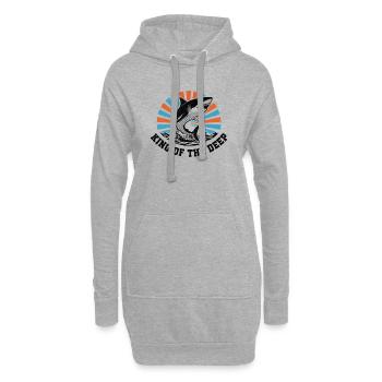 Haikönig des tiefen Ausbruchs - Hoodie-Kleid - Grau meliert - Vorne