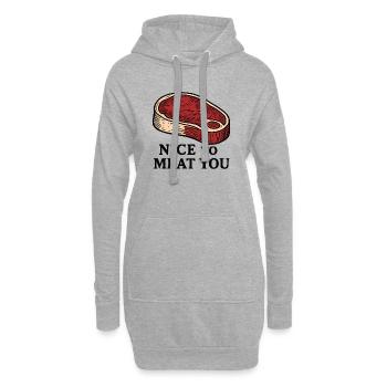 Nice to Meat You Steak Design - Sweat-shirt à capuche long Femme - gris chiné - Devant