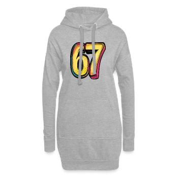 67 Numéro Coloré - Sweat-shirt à capuche long Femme - gris chiné - Devant