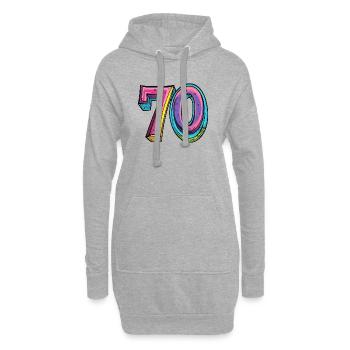 70 Zahl Bunt - Hoodie-Kleid - Grau meliert - Vorne