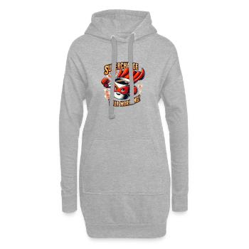 Supercharge Your Morning Kaffeeheld - Hoodie-Kleid - Grau meliert - Vorne