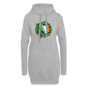 Irische Flagge Clover Pride - Hoodie-Kleid - Grau meliert - Vorne