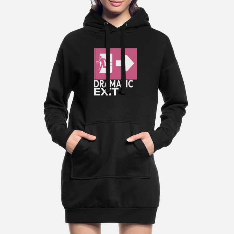 Dramatic Exit Funny Statement Minimal Grafik Hoodie-Kleid