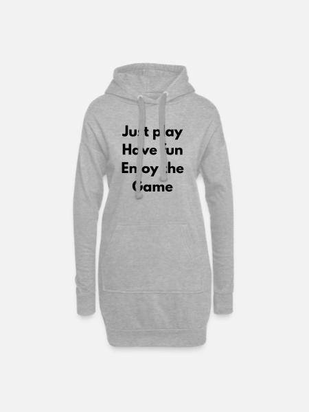 Spiel einfach, hab Spaß, genieße das Spiel - Hoodie-Kleid - Grau meliert