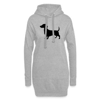 Dachshund Hunde Geschenk Dackelliebhaber - Hoodie-Kleid - Grau meliert - Vorne