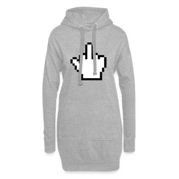 Maushand Mittelfinger Mauszeiger - Hoodie-Kleid - Grau meliert - Vorne