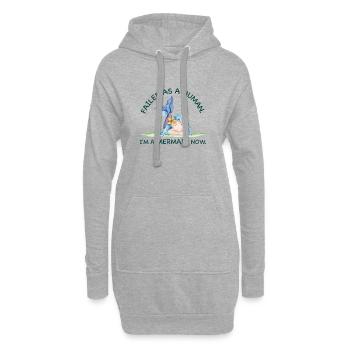 Échoué en tant qu’humain – Je suis une sirène maintenant - Sweat-shirt à capuche long Femme - gris chiné - Devant