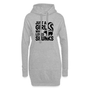 Fille moufette Juste une fille qui aime les moufettes - Sweat-shirt à capuche long Femme - gris chiné - Devant