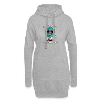 Zu Viel Plastik, Nicht Fantastisch - Hoodie-Kleid - Grau meliert - Vorne