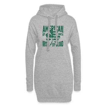 Tee des racines irlando-américaines - Sweat-shirt à capuche long Femme - gris chiné - Devant