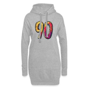 90 Zahl Bunt - Hoodie-Kleid - Grau meliert - Vorne