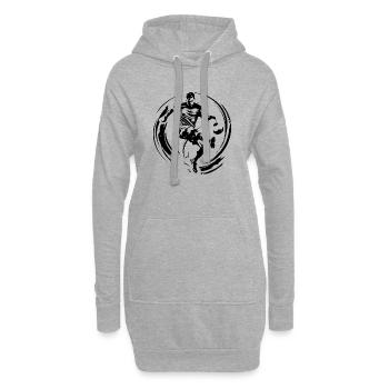 Fussballer Fussball Spieler Mann Silhouette - Hoodie-Kleid - Grau meliert - Vorne
