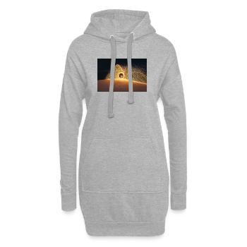 Laine d’acier enflammée - Sweat-shirt à capuche long Femme - gris chiné - Devant