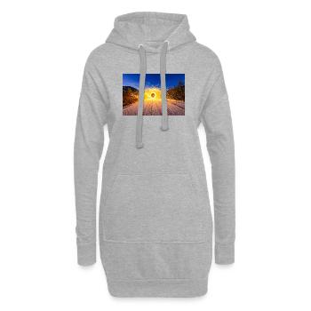 Laine d’acier enflammée - Sweat-shirt à capuche long Femme - gris chiné - Devant