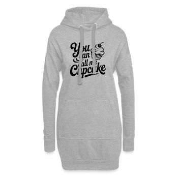 Tu peux m’appeler Cupcake - Sweat-shirt à capuche long Femme - gris chiné - Devant