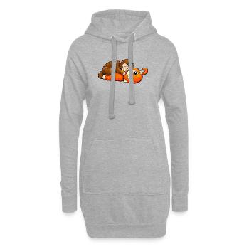 Bébé Singe Coup de Poing - Sweat-shirt à capuche long Femme - gris chiné - Devant
