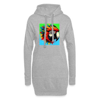 Papagei - Hoodie-Kleid - Grau meliert - Vorne