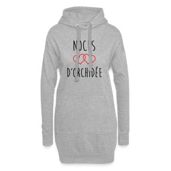 Orchideen-Hochzeit 55 Jahre Ehe - Hoodie-Kleid - Grau meliert - Vorne