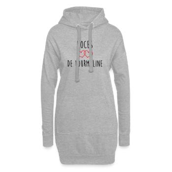 Turmalin-Hochzeit 52 Jahre Ehe - Hoodie-Kleid - Grau meliert - Vorne