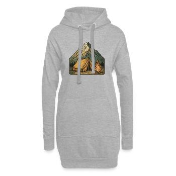 Bergzelt Lagerfeuer Abenteuer - Hoodie-Kleid - Grau meliert - Vorne