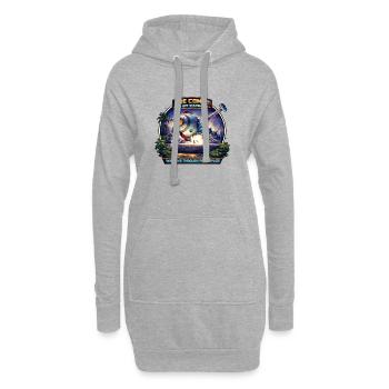 La Comète – Vaisseau 8-Bit - Sweat-shirt à capuche long Femme - gris chiné - Devant