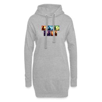 Drohnen-Sonnenuntergang Kollage - Hoodie-Kleid - Grau meliert - Vorne