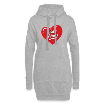 C’est le jeu de mots « AiMore » avec elle - Sweat-shirt à capuche long Femme - gris chiné - Devant
