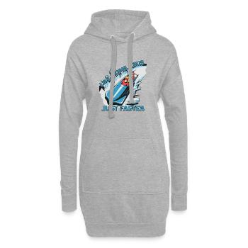 Rasender Bob, fast wie Bus fahren... - Hoodie-Kleid - Grau meliert - Vorne