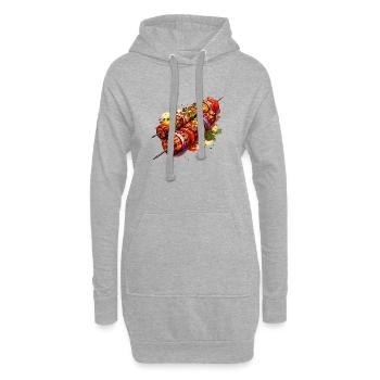 Grillspieß - Hoodie-Kleid - Grau meliert - Vorne