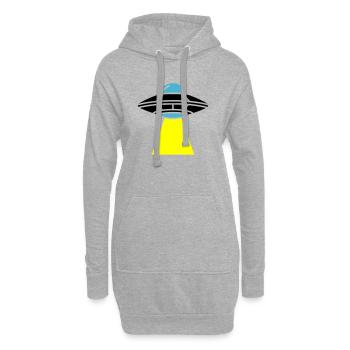 UFO Alien Raumschiff Licht - Hoodie-Kleid - Grau meliert - Vorne