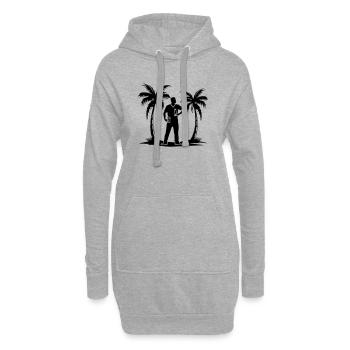 Urlaub Palmen Strand Silhouette - Hoodie-Kleid - Grau meliert - Vorne