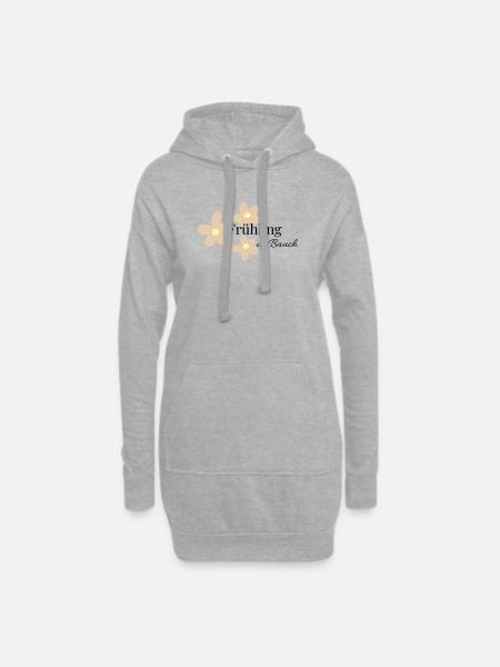 Spring in the belly - Hoodie Dress - heather grey