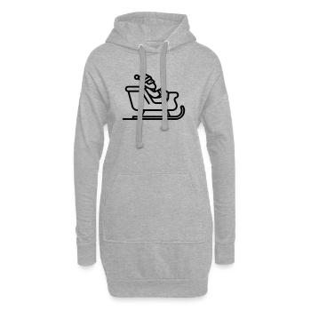 traîneau du Père Noël - Sweat-shirt à capuche long Femme - gris chiné - Devant