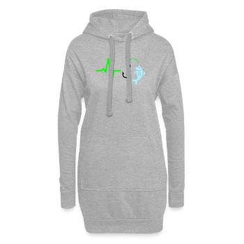 Icône de pêche à la ligne à impulsions - Sweat-shirt à capuche long Femme - gris chiné - Devant