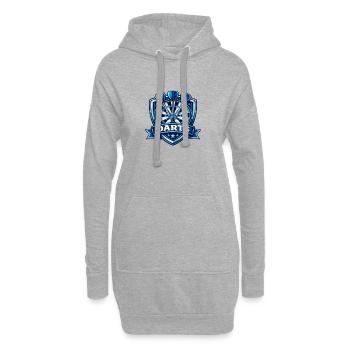 Blauer Darts Shield Logo - Hoodie-Kleid - Grau meliert - Vorne