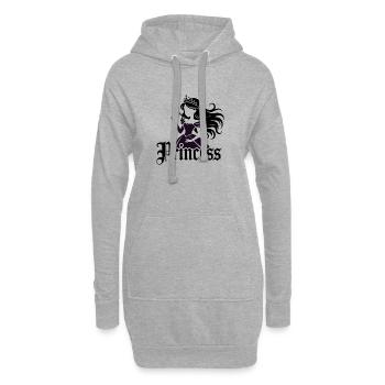Prinzessin Silhouette - Hoodie-Kleid - Grau meliert - Vorne