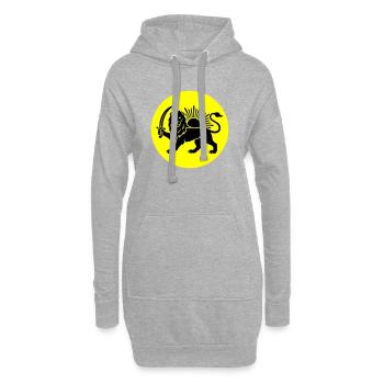Lion Perse Symbole Iran - Sweat-shirt à capuche long Femme - gris chiné - Devant