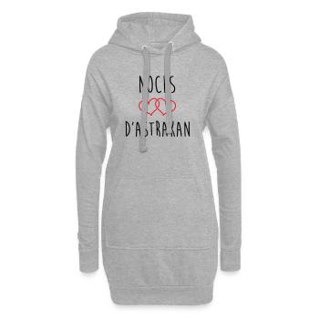 Anniversaire Mariage - Noces d'Astrakan (64 ans) - Sweat-shirt à capuche long Femme - gris chiné - Devant