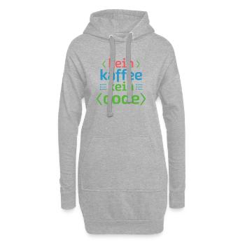 Kein Kaffee Kein Code Programmierer Informatiker - Hoodie-Kleid - Grau meliert - Vorne