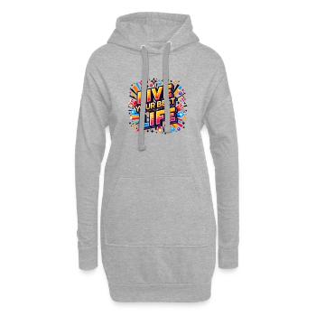 Live Your Best Life - Hoodie-Kleid - Grau meliert - Vorne