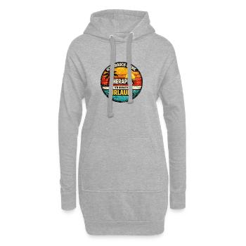Urlaub statt Therapie Retro Kreis - Hoodie-Kleid - Grau meliert - Vorne