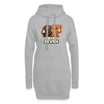 67 Six Seven Meme Monkey Tendance virale - Sweat-shirt à capuche long Femme - gris chiné - Devant