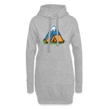 Feu de camp Pixel à la tente de montagne - Sweat-shirt à capuche long Femme - gris chiné - Devant
