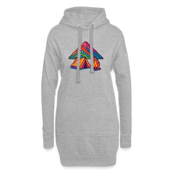 Buntes Bergcamping - Hoodie-Kleid - Grau meliert - Vorne